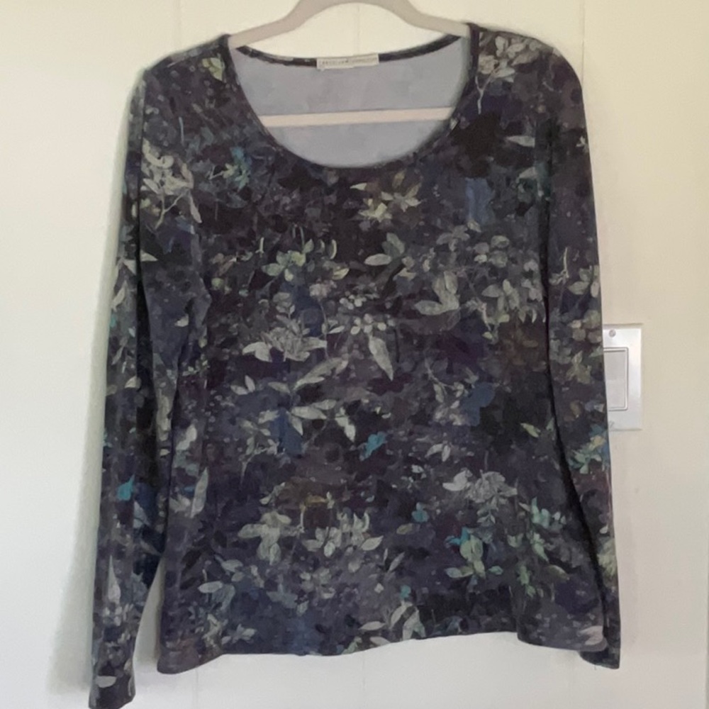 Peruvian Connection Gray purple Long Sleeve top